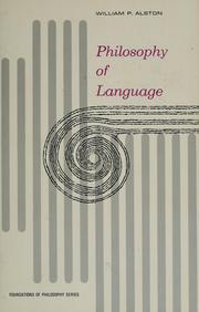 Cover of Philosophy of language by William P. Alston