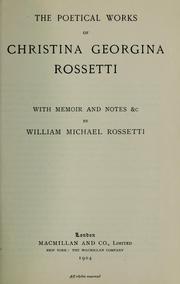 Cover of The Poetical Works of Christina Georgina Rossetti by Christina Georgina Rosetti
