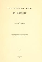 Front cover of Point of view in history by William E. Foster