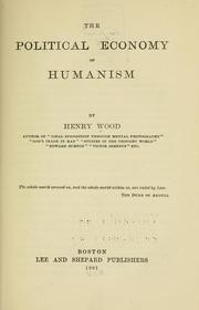 Cover of The political economy of humanism by Wood, Henry