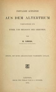 Cover of Populäre Aufsätze aus dem Alterthum vorzugsweise zur Ethik und Religion der Griechen by Karl Lehrs