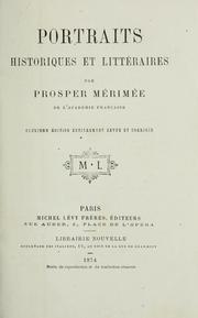 Front cover of Portraits historiques et littéraires by Prosper Mérimée
