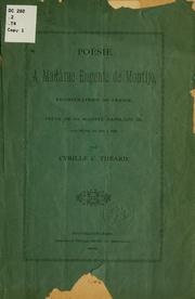 Front cover of Poésie á Madame Eugénie de Montijo by Cyrille C. Théard