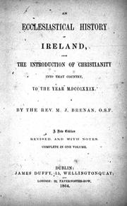 Front cover of An ecclesiastical history of Ireland by M. J. Brenan