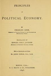 Front cover of Principles of political economy by Charles Gide
