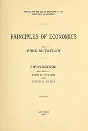 Cover of Principles of economics by Fred M. Taylor
