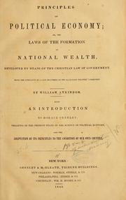 Front cover of Principles of political economy by Atkinson, William member of the Statistical Society of London