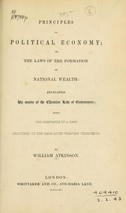 Front cover of Principles of political economy by Atkinson, William
