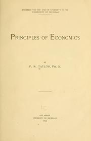 Cover of Principles of economics by Fred M. Taylor