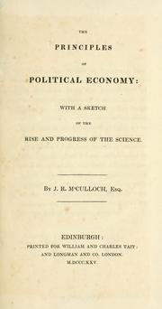 Cover of The principles ofpolitical economy by J. R McCulloch