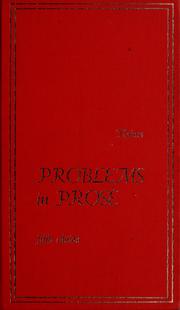 Cover of Problems in prose by Paul Haines