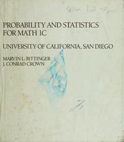 Cover of Probability and statistics for Math 1C by Marvin L. Bittinger