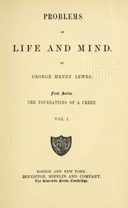 Front cover of Problems of life and mind by George Henry Lewes