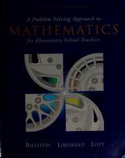 Front cover of A problem solving approach to mathematics for elementary school teachers by Rick Billstein