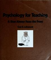 Cover of Psychology for teaching by Guy R. Lefrançois