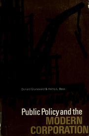 Front cover of Public policy and the modern corporation by Donald Grunewald