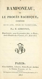 Cover of Ramponeau; ou, Le procès bachique by A. J. B. Simonnin