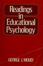 Front cover of Readings in educational psychology by George J. Mouly