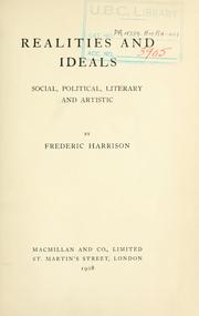 Front cover of Realities and ideals by Frederic Harrison