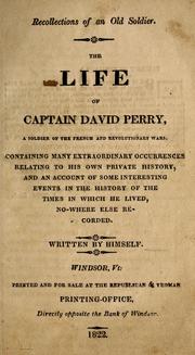 Cover of Recollections of an old soldier by Capt. David Perry (b. 1741)