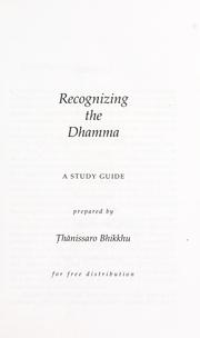 Cover of Recognizing the dhamma by Thanissaro Bhikkhu.