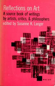 Cover of Reflections on art by Susanne Katherina (Knauth) Langer