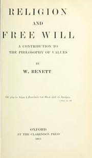 Front cover of Religion and free will by William Benett