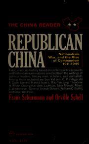 Cover of Republican China by Franz Schurmann