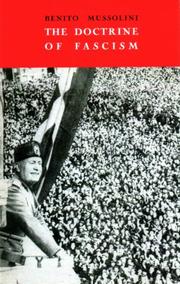 Front cover of The doctrine of fascism by Benito Mussolini