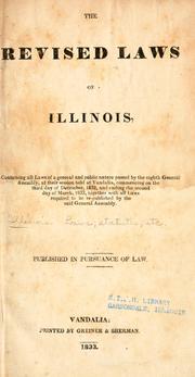 Front cover of The revised laws of Illinois by Illinois