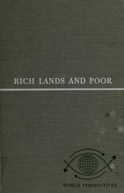 Front cover of Rich lands and poor by Gunnar Myrdal