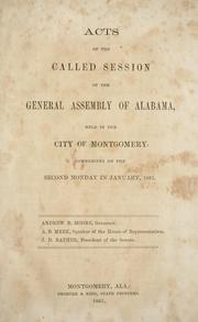Front cover of Acts of the called session of the General Assembly of Alabama by Alabama