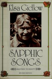 Cover of Sapphic songs by Elsa Gidlow