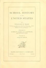 Cover of A school history of the United States by William H. Mace