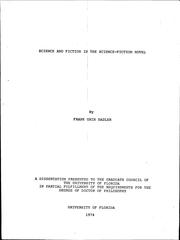 Front cover of Science and fiction in the science-fiction novel by Frank Sadler