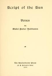 Front cover of Script of the sun by Mabel Parker Huddleston