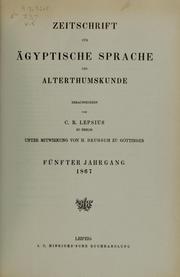 Cover of Zeitschrift für ägyptische Sprache und Altertumskunde by Heinrich Karl Brugsch