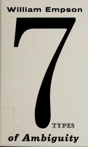 Front cover of Seven types of ambiguity by Empson, William