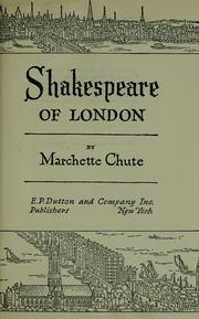 Cover of Shakespeare of London by Marchette Gaylord Chute