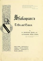 Front cover of Shakespeare's town and times by H. Snowden Ward