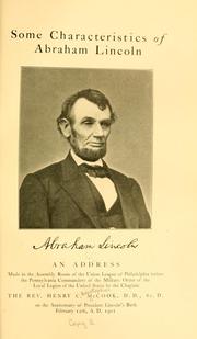 Front cover of Some characteristics of Abraham Lincoln by Henry C. McCook