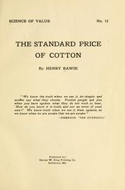 Front cover of The standard price of cotton by Henry Rawie