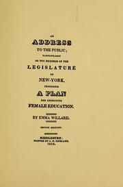 Front cover of A plan for improving female education by Emma Willard