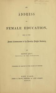 Front cover of An address on female education by Alonzo Gray
