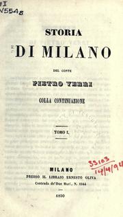 Cover of Storia di Milano by Pietro Verri