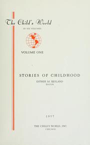 Cover of Stories of childhood by Esther M. Bjoland