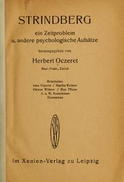 Cover of Strindberg, ein Zeitproblem by Herbert Oczeret