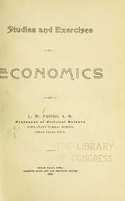 Front cover of Studies and exercises in economics by Leonard Woods Parish