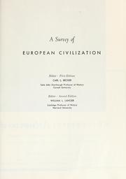 Front cover of A survey of European civilization. by Wallace K. Ferguson