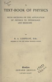 Cover of Text-book of physics by Lehfeldt, Robert Alfred